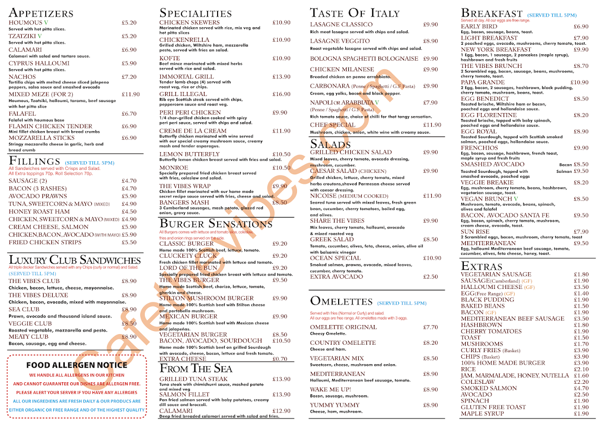 Menu Cafe The Vibes-1