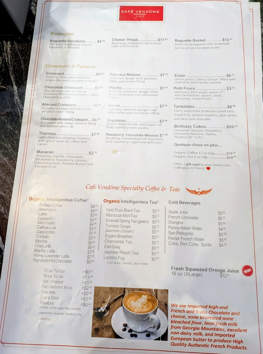 Menu Café Vendôme (Atlanta)-1