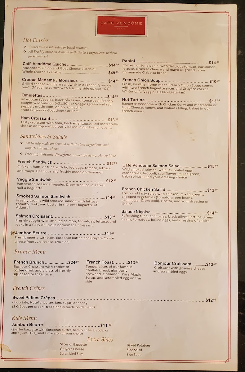 Menu Café Vendôme (Atlanta)-4