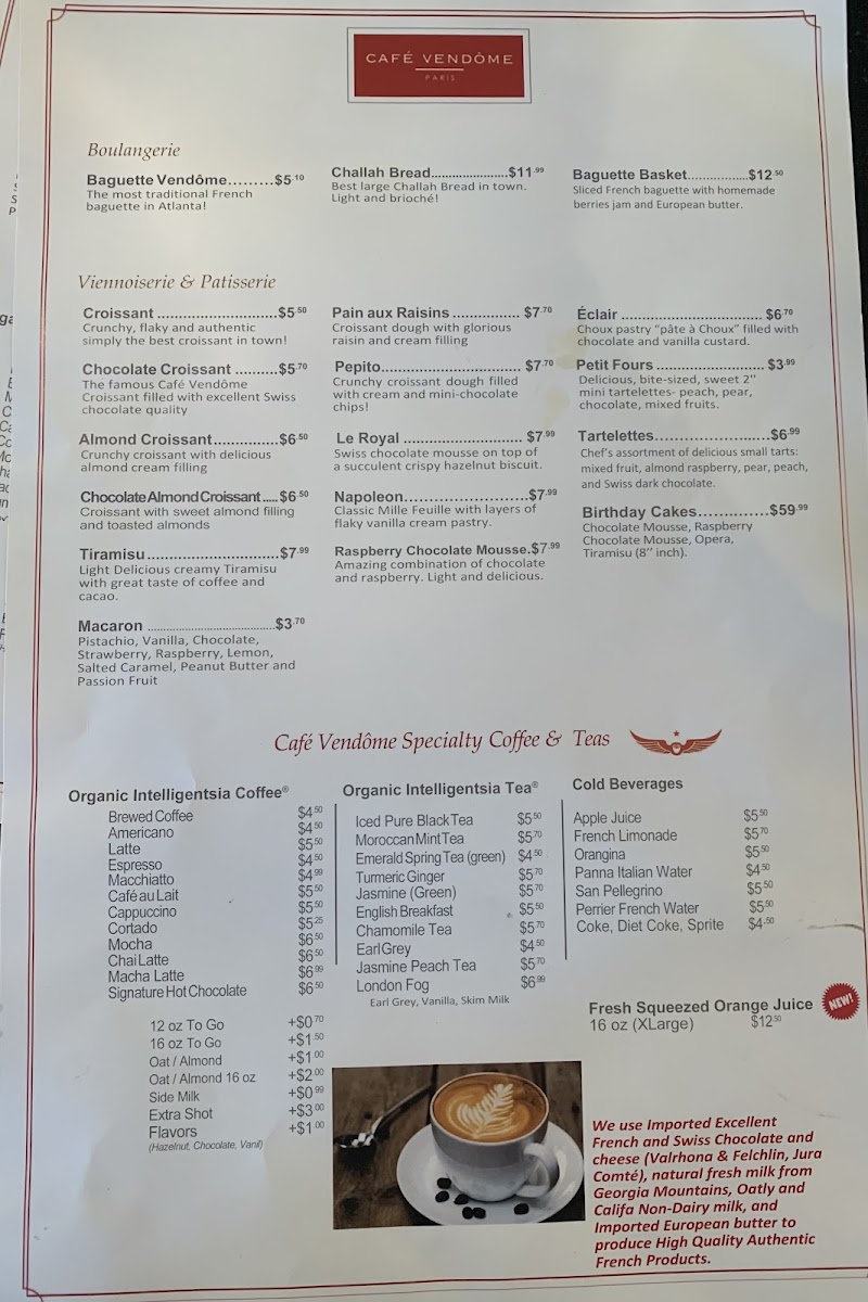 Menu Café Vendôme (Atlanta)-8