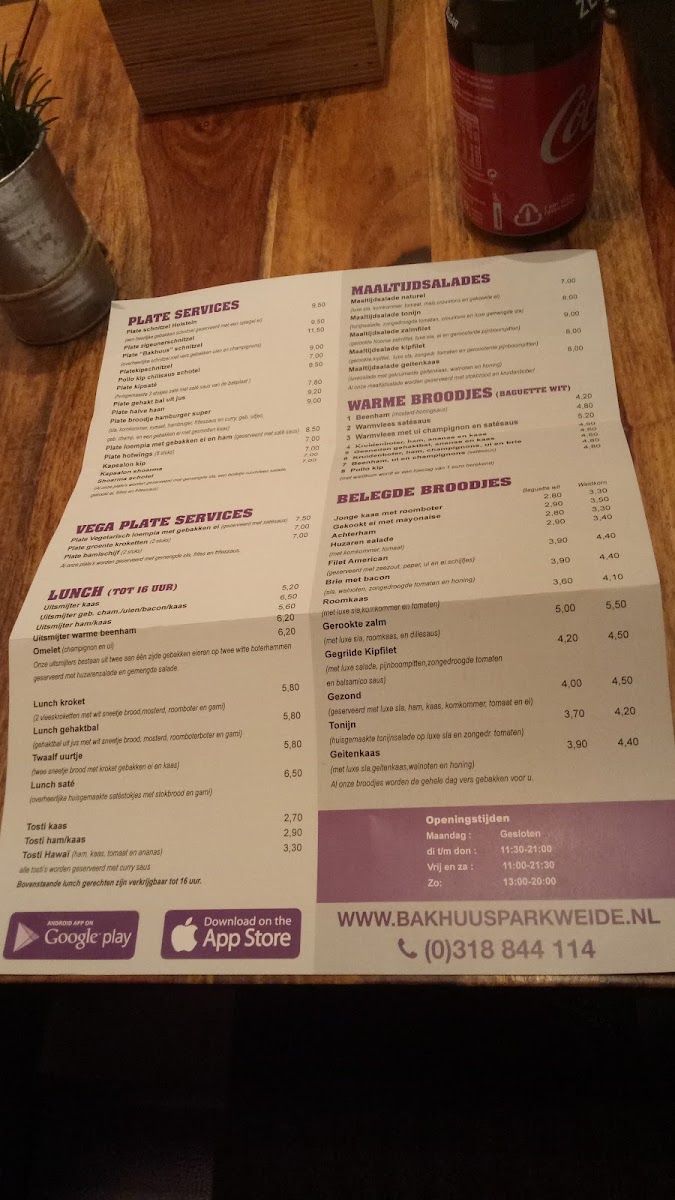 Menu Cafetaria - Lunchroom Bakhuus Parkweide-5