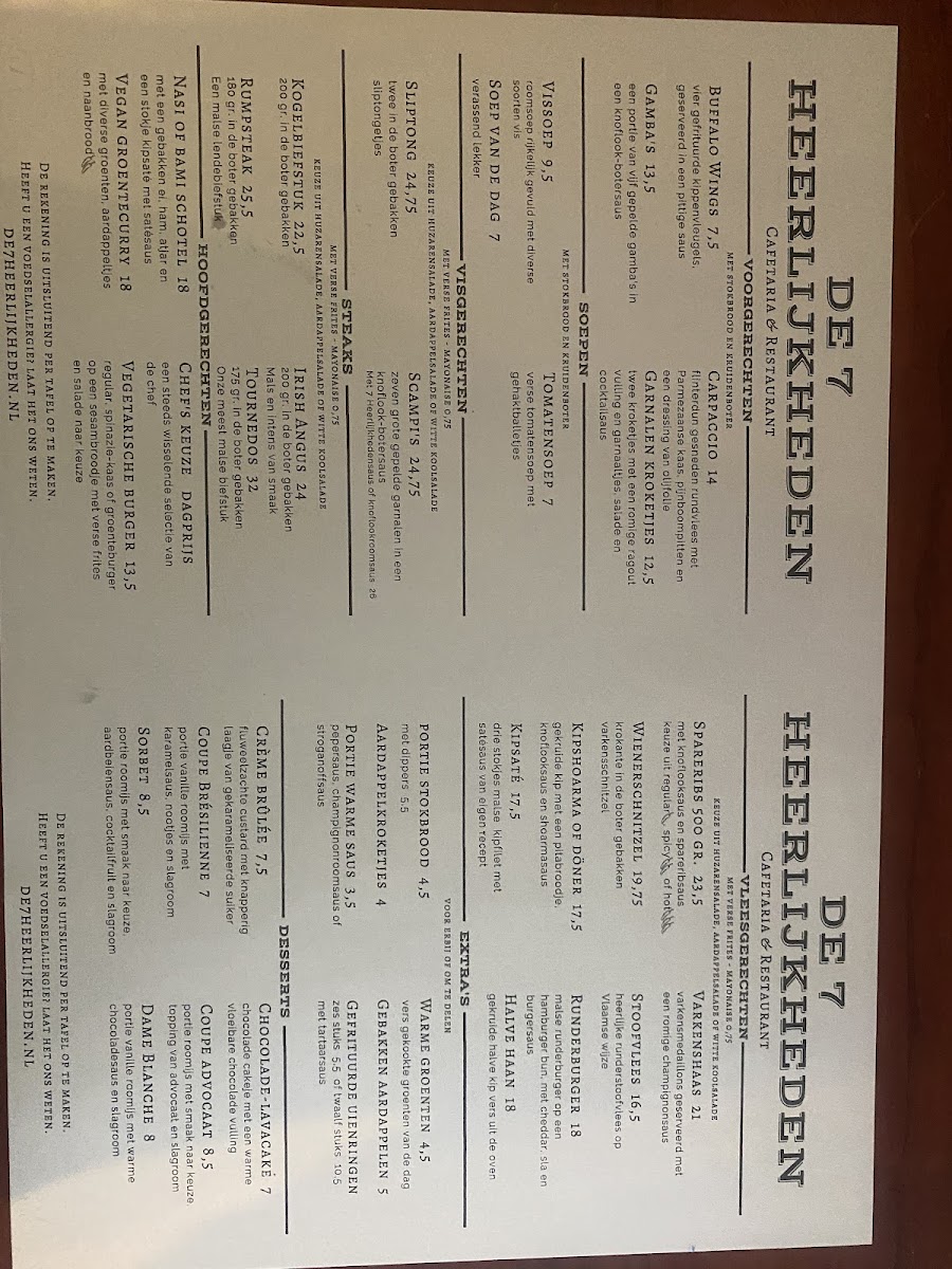 Menu Cafetaria Restaurant De 7 Heerlijkheden-1