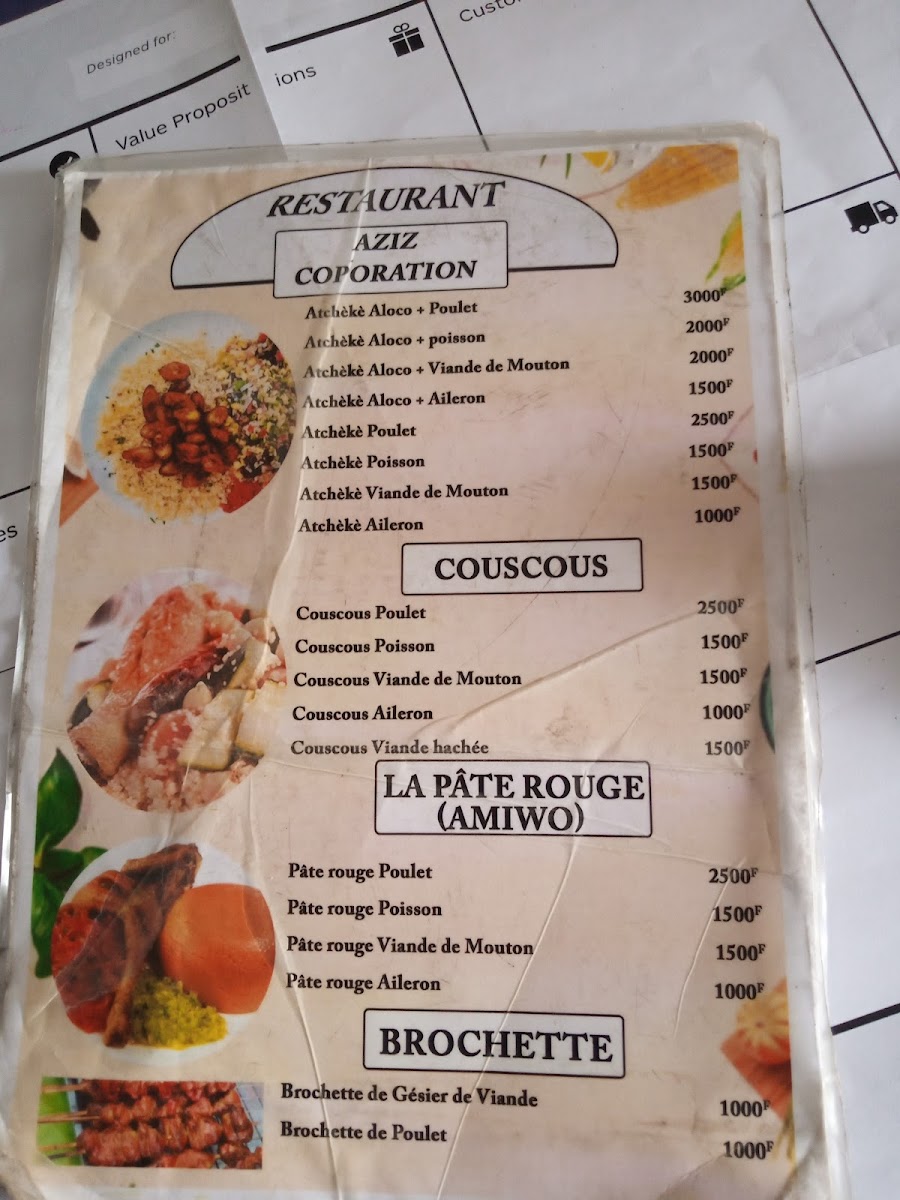 Menu Cafeteria Chez Aziz-1