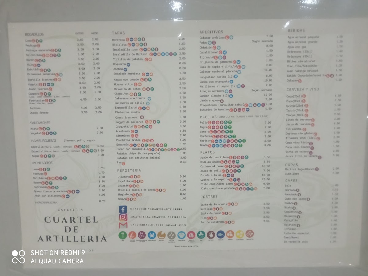 Menu Cafeteria Cuartel De Artilleria-1