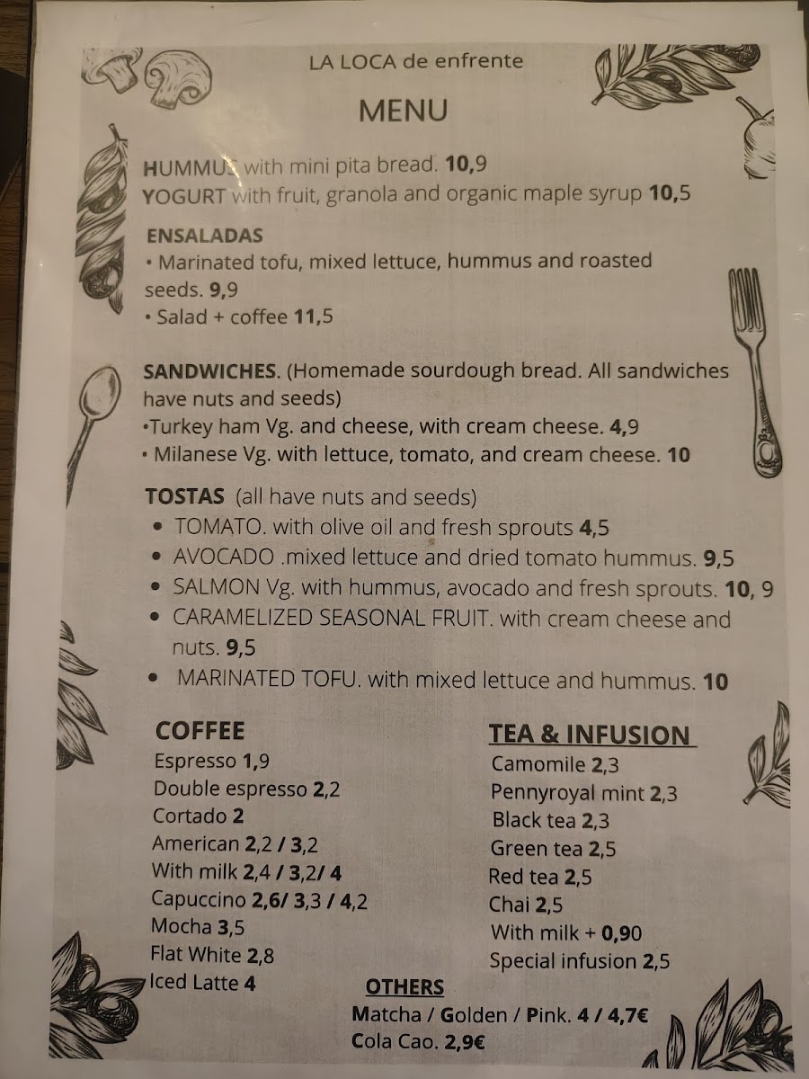 Menu Cafetería La Loca De Enfrente-3
