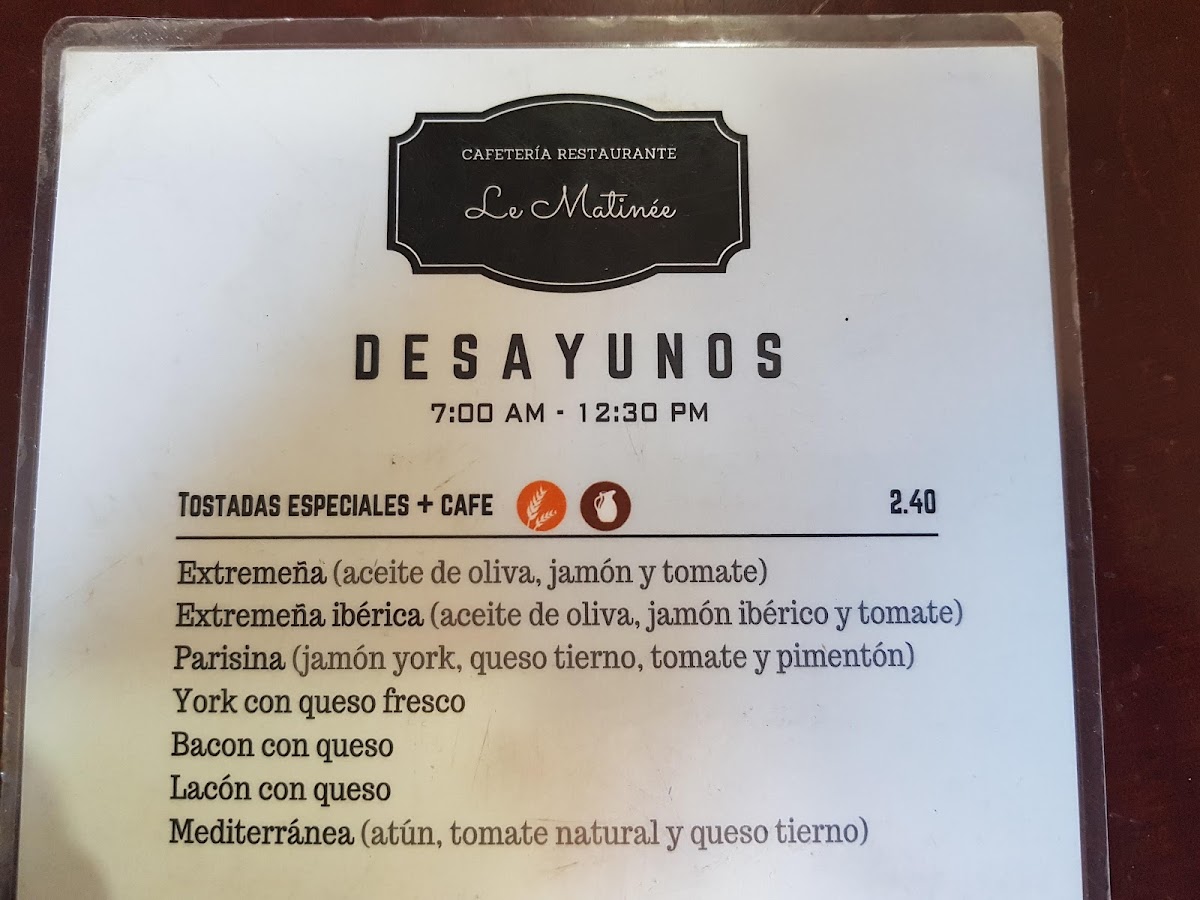 Menu Cafeteria La Matinee-8