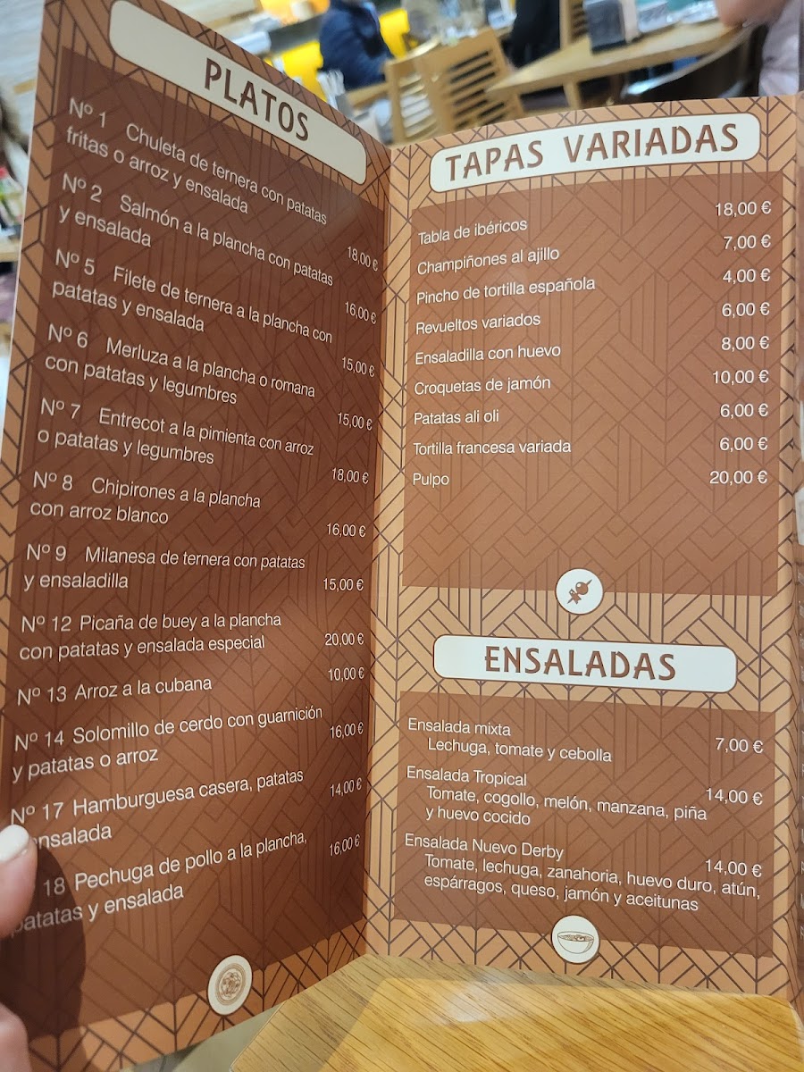 Menu Cafetería Nuevo Derby-1