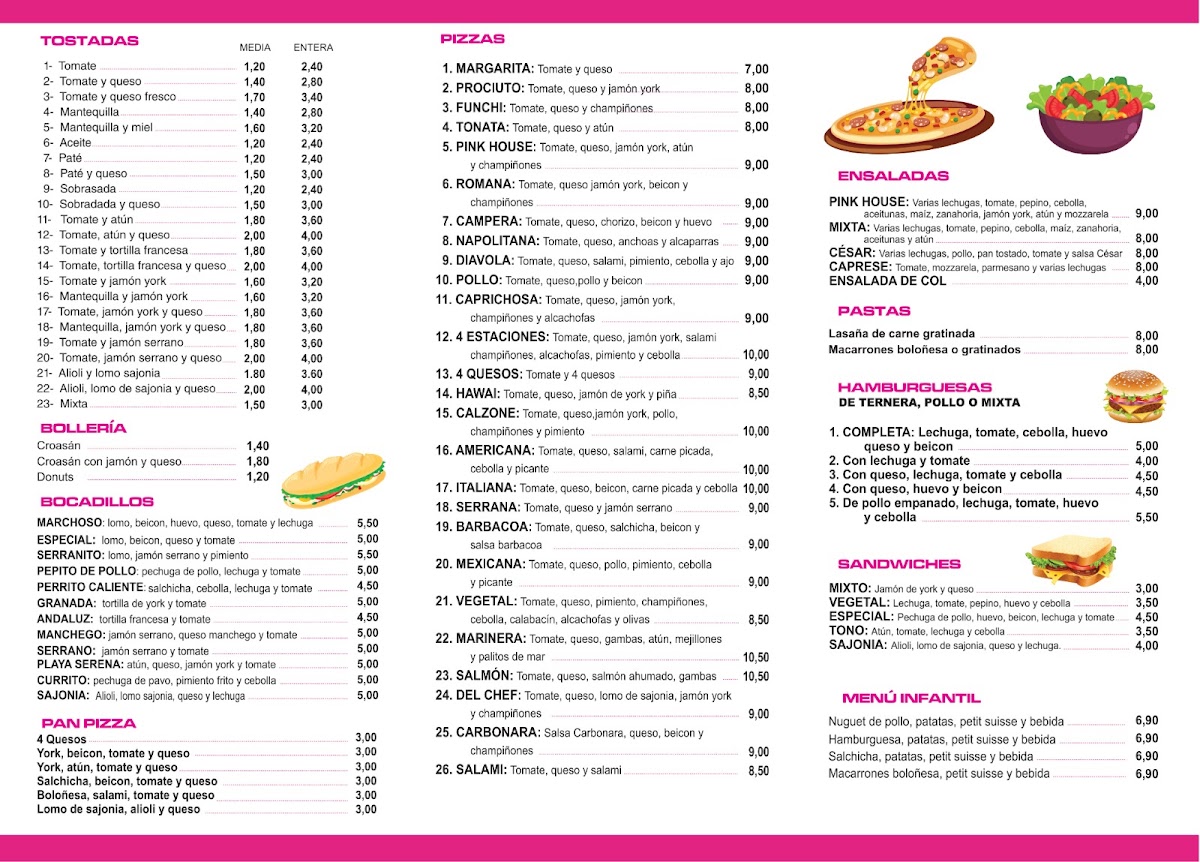 Menu Cafeteria Pizzeria Pink House-2