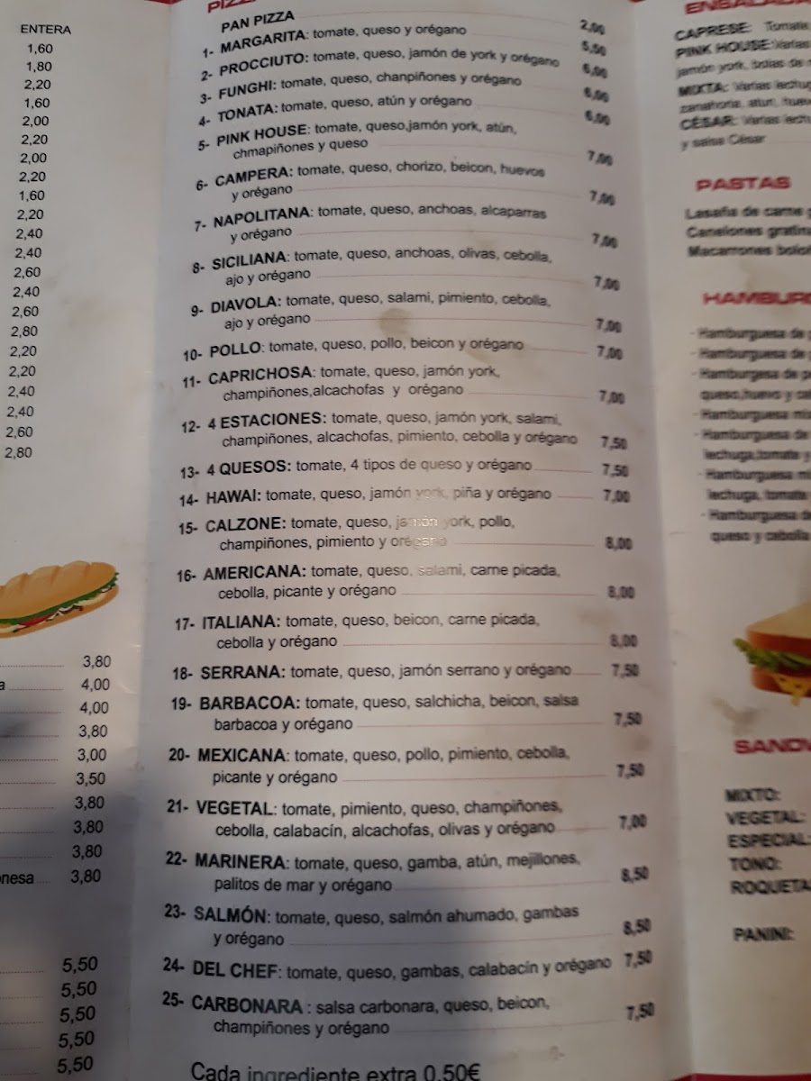 Menu Cafeteria Pizzeria Pink House-5