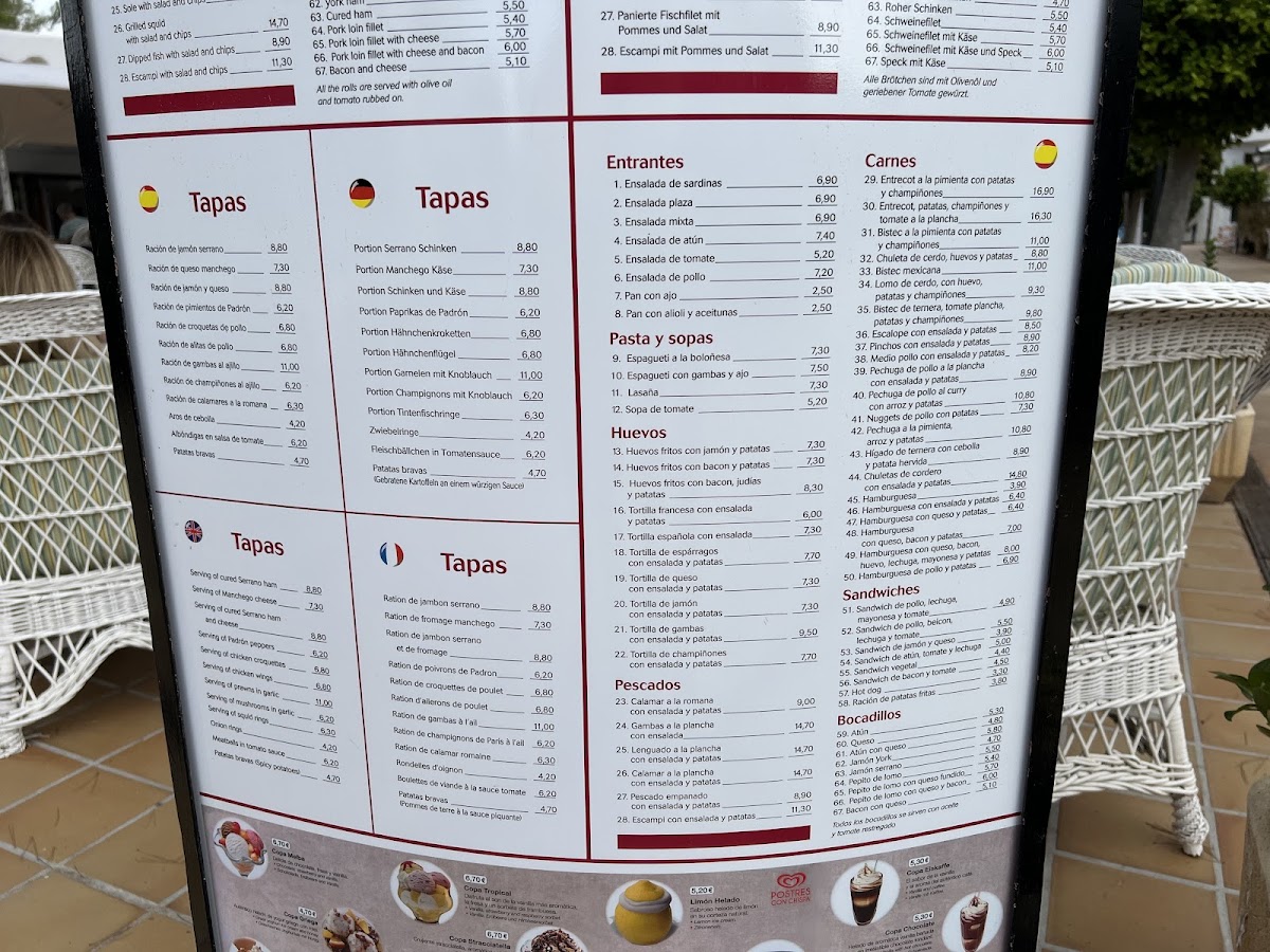 Menu Cafetería Plaza, Cala D’Or-10
