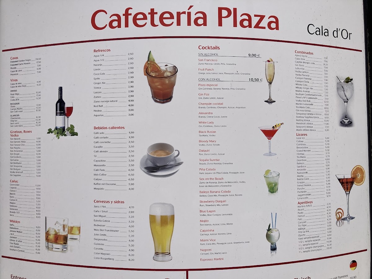 Menu Cafetería Plaza, Cala D’Or-2