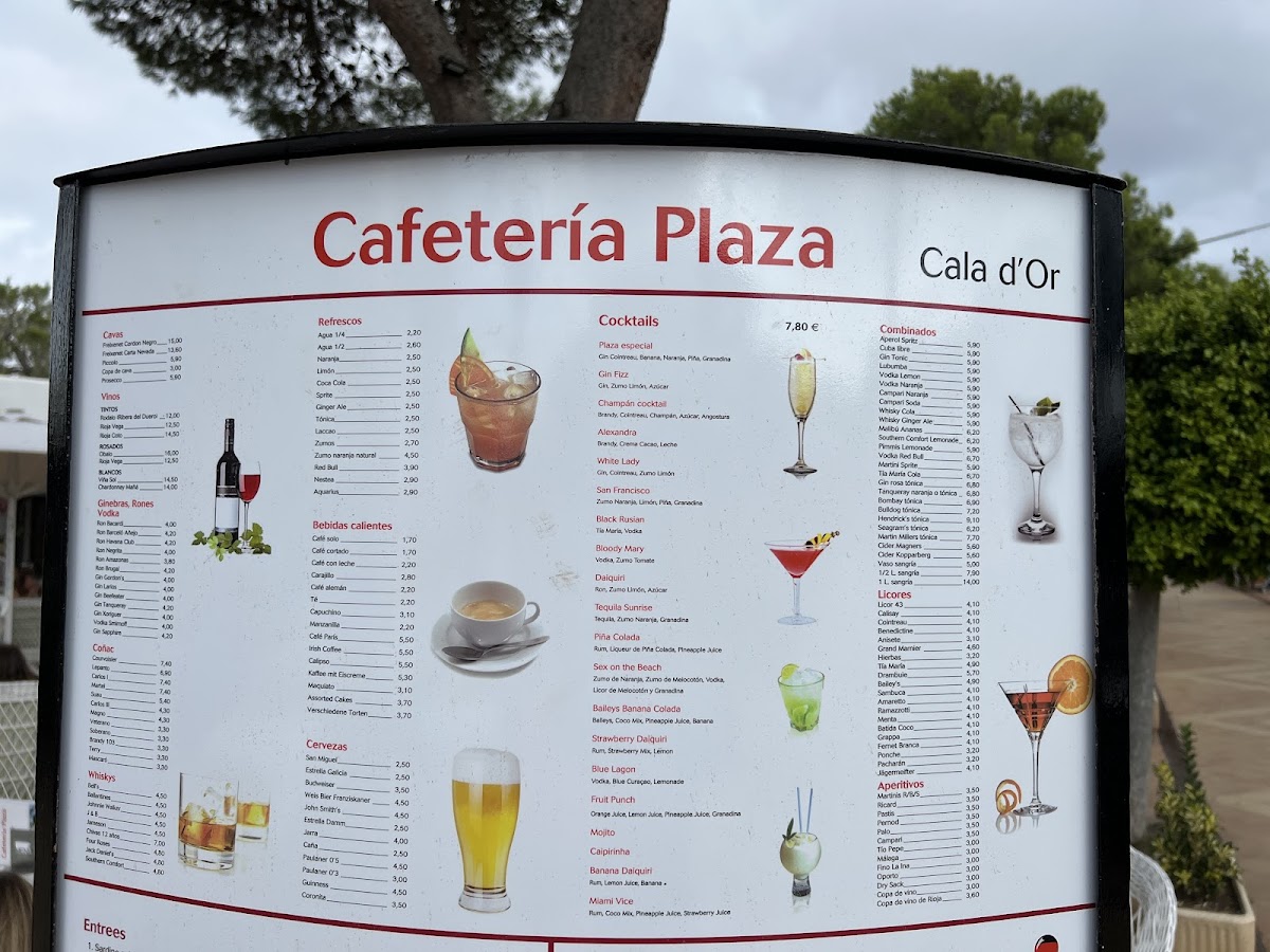 Menu Cafetería Plaza, Cala D’Or-7