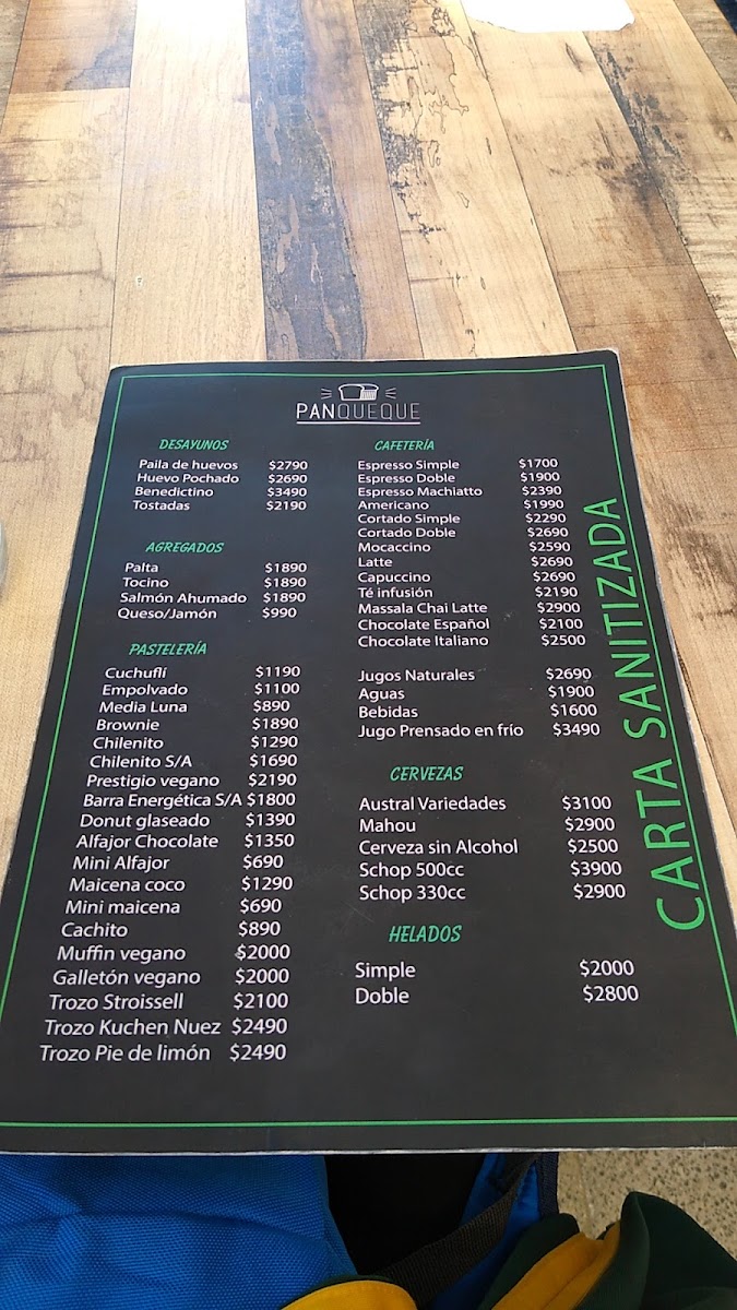 Menu Cafetería / Restaurante Panqueque-1
