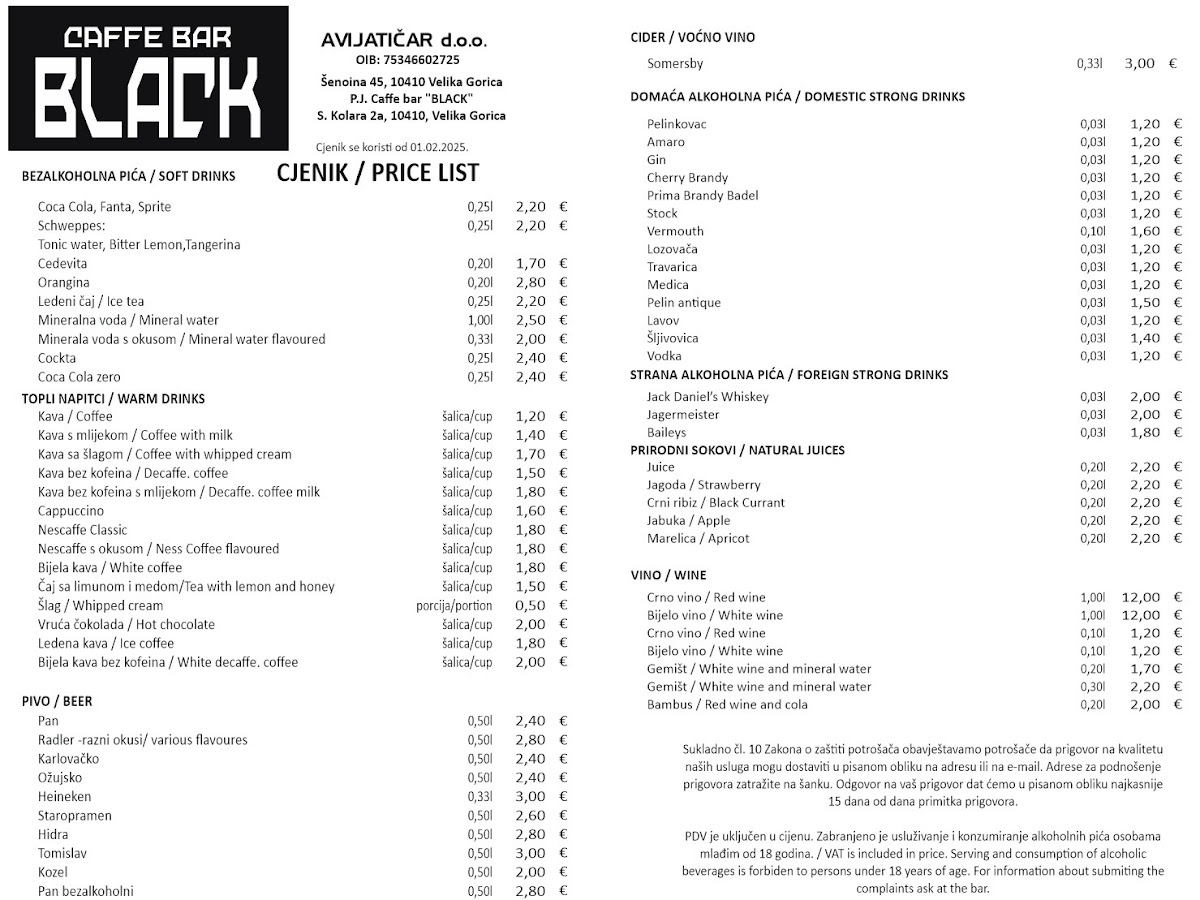 Menu Caffe Bar Black-1