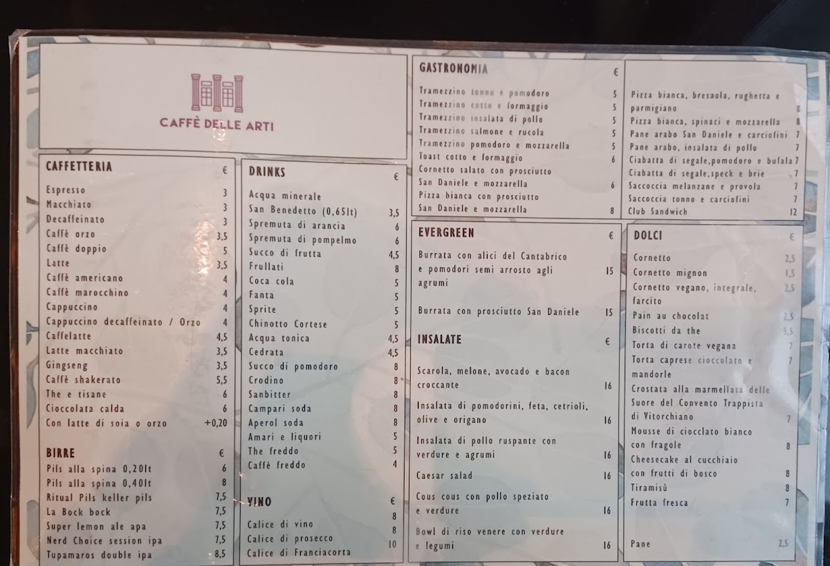 Menu Caffè Delle Arti-2