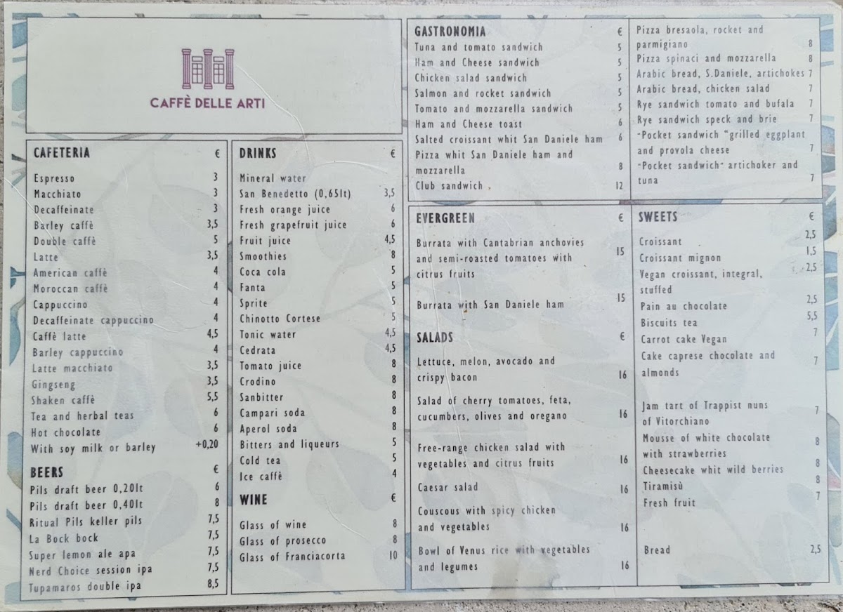 Menu Caffè Delle Arti-6
