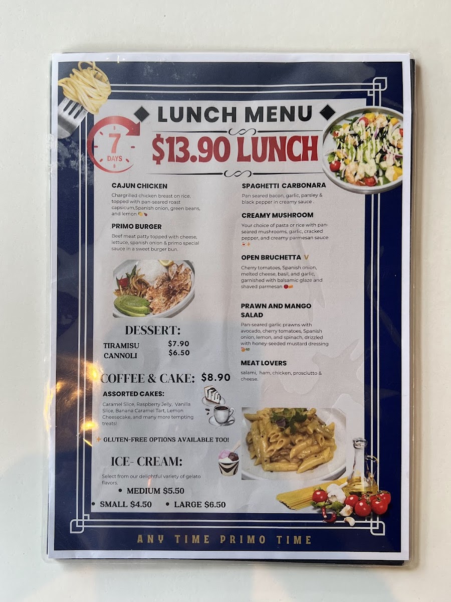 Menu Caffe Primo Best Italian Restaurant In Morphett Vale-10