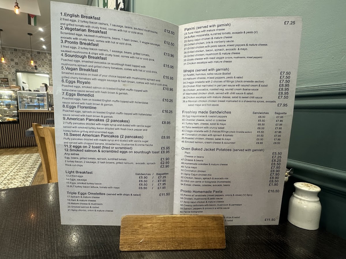 Menu Caffe Pronto-1