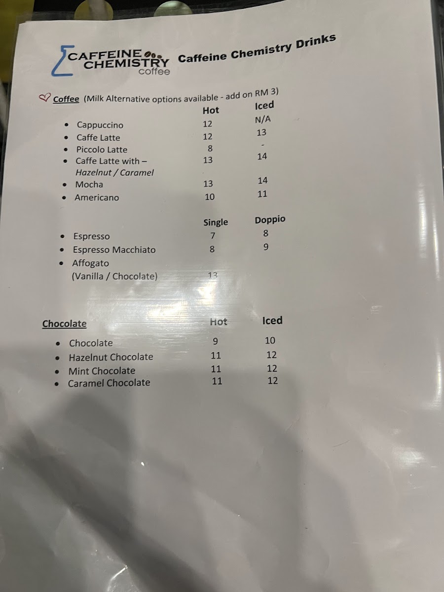 Menu Caffeine Chemistry Coffee-6