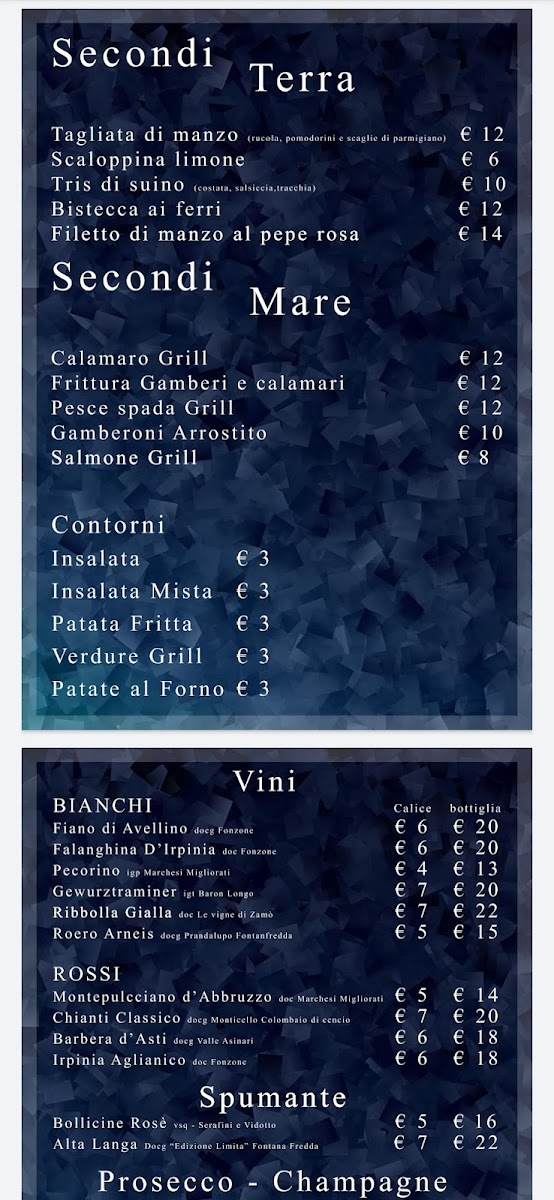 Menu Caffetteria Degli Azzurri. Tabaccheria Elfbar Point-1