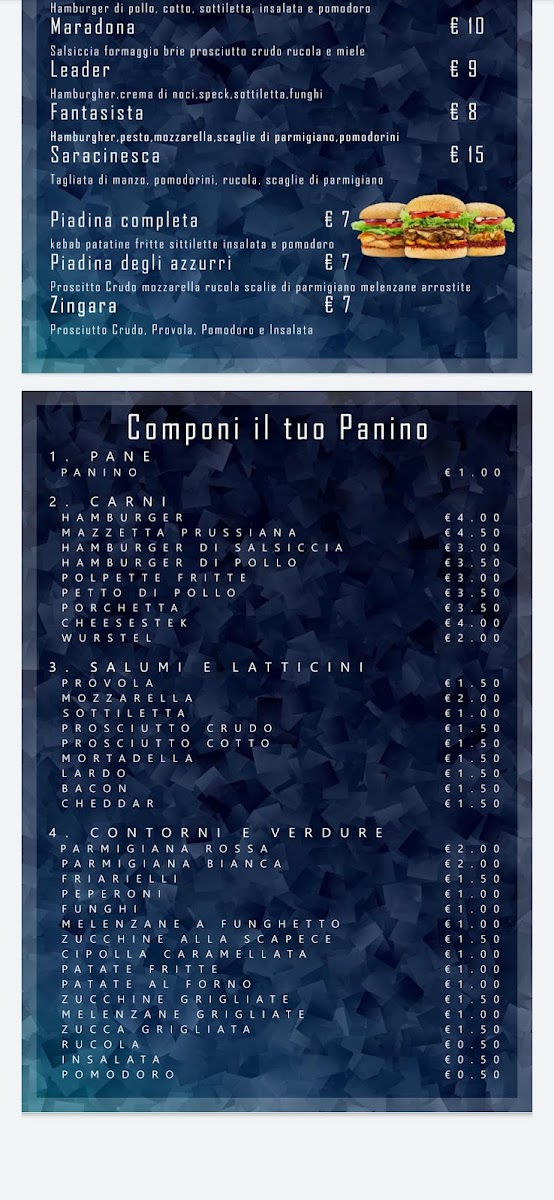 Menu Caffetteria Degli Azzurri. Tabaccheria Elfbar Point-2