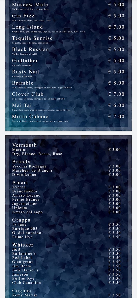 Menu Caffetteria Degli Azzurri. Tabaccheria Elfbar Point-3