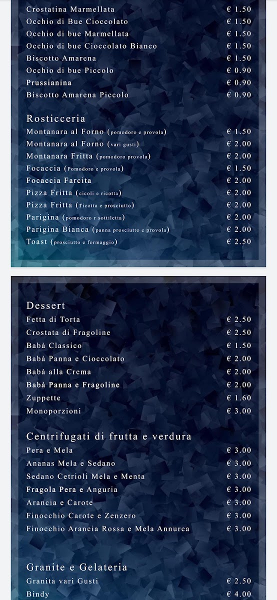 Menu Caffetteria Degli Azzurri. Tabaccheria Elfbar Point-4