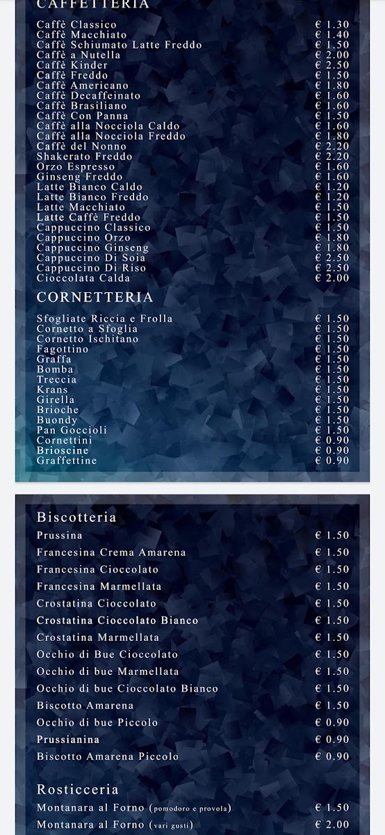 Menu Caffetteria Degli Azzurri. Tabaccheria Elfbar Point-5