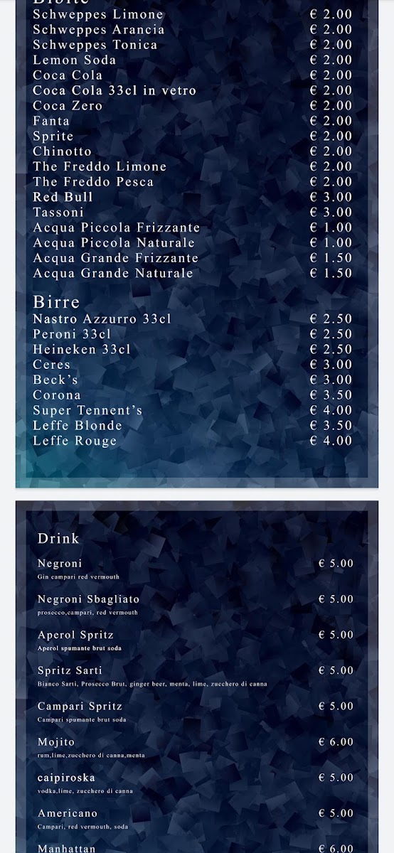 Menu Caffetteria Degli Azzurri. Tabaccheria Elfbar Point-6