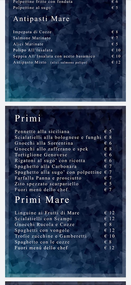 Menu Caffetteria Degli Azzurri. Tabaccheria Elfbar Point-7