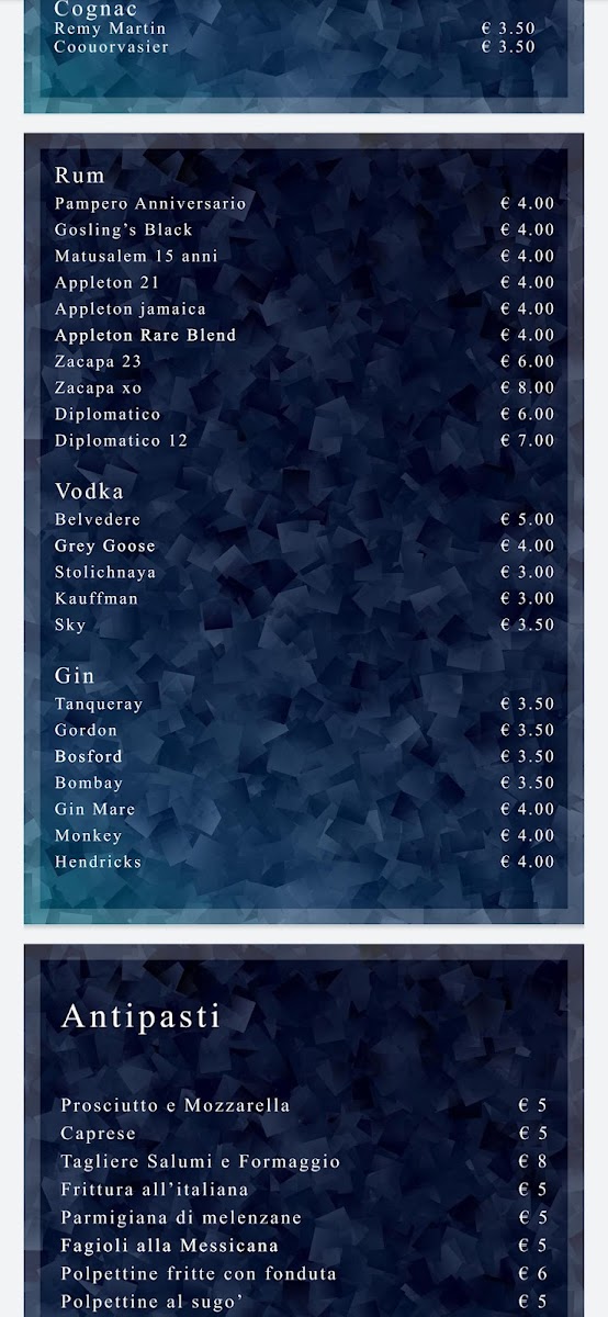 Menu Caffetteria Degli Azzurri. Tabaccheria Elfbar Point-9