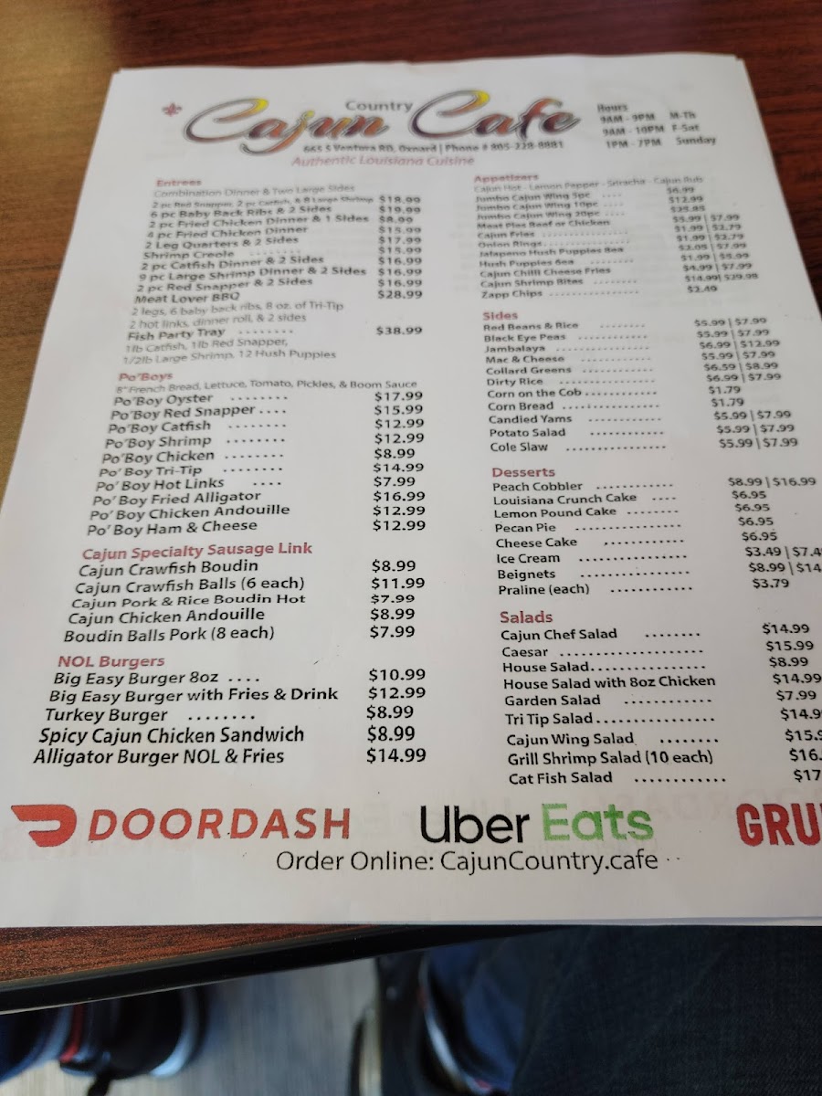 Menu Cajun Country Cafe-8