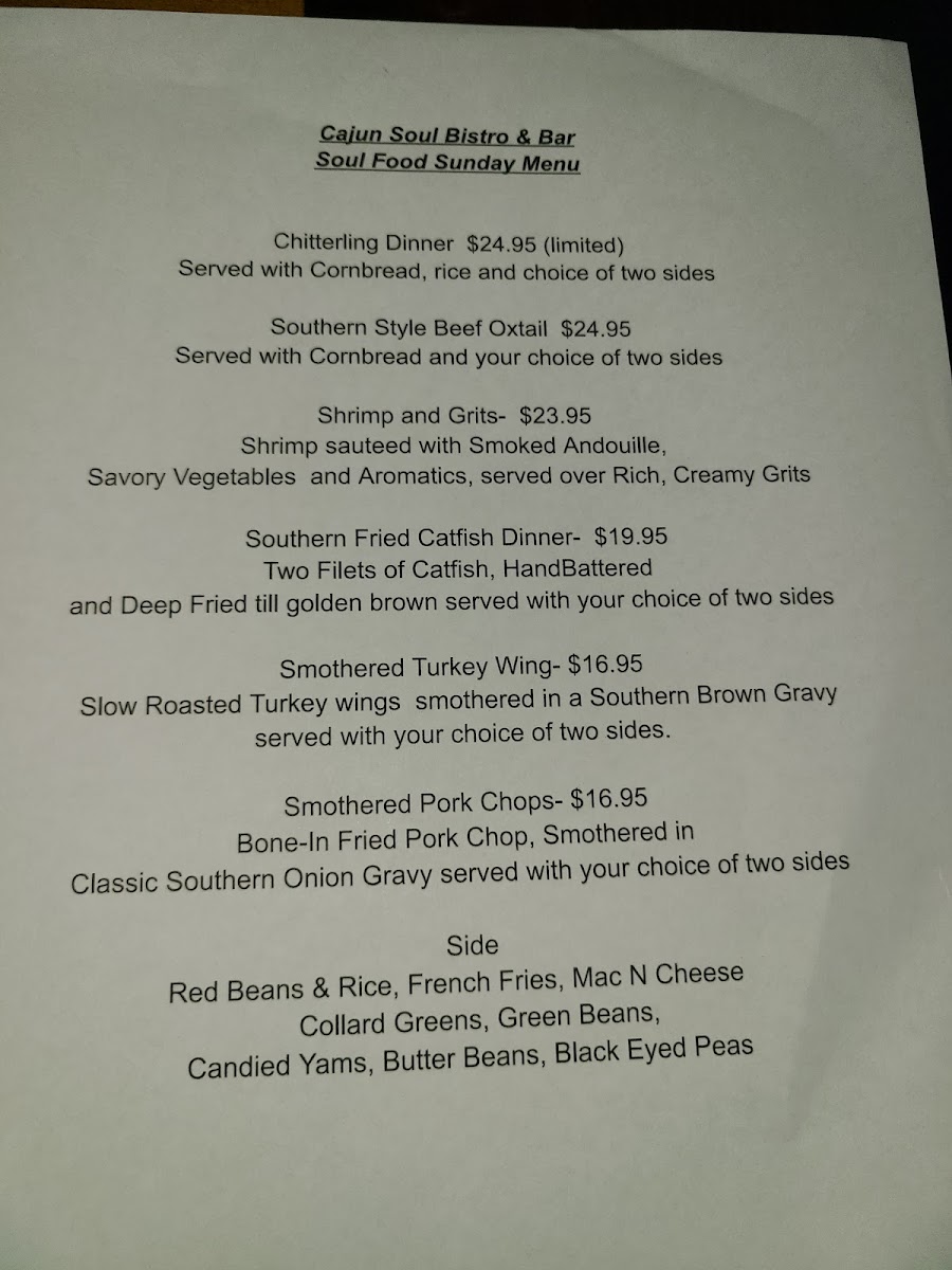 Menu Cajun Soul Bistro & Bar-7