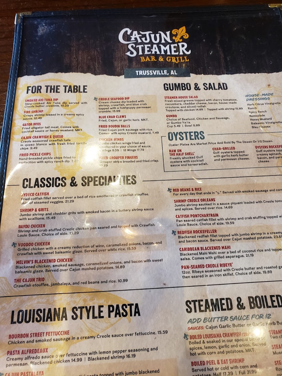 Cajun Steamer Bar & Grill Menu-7