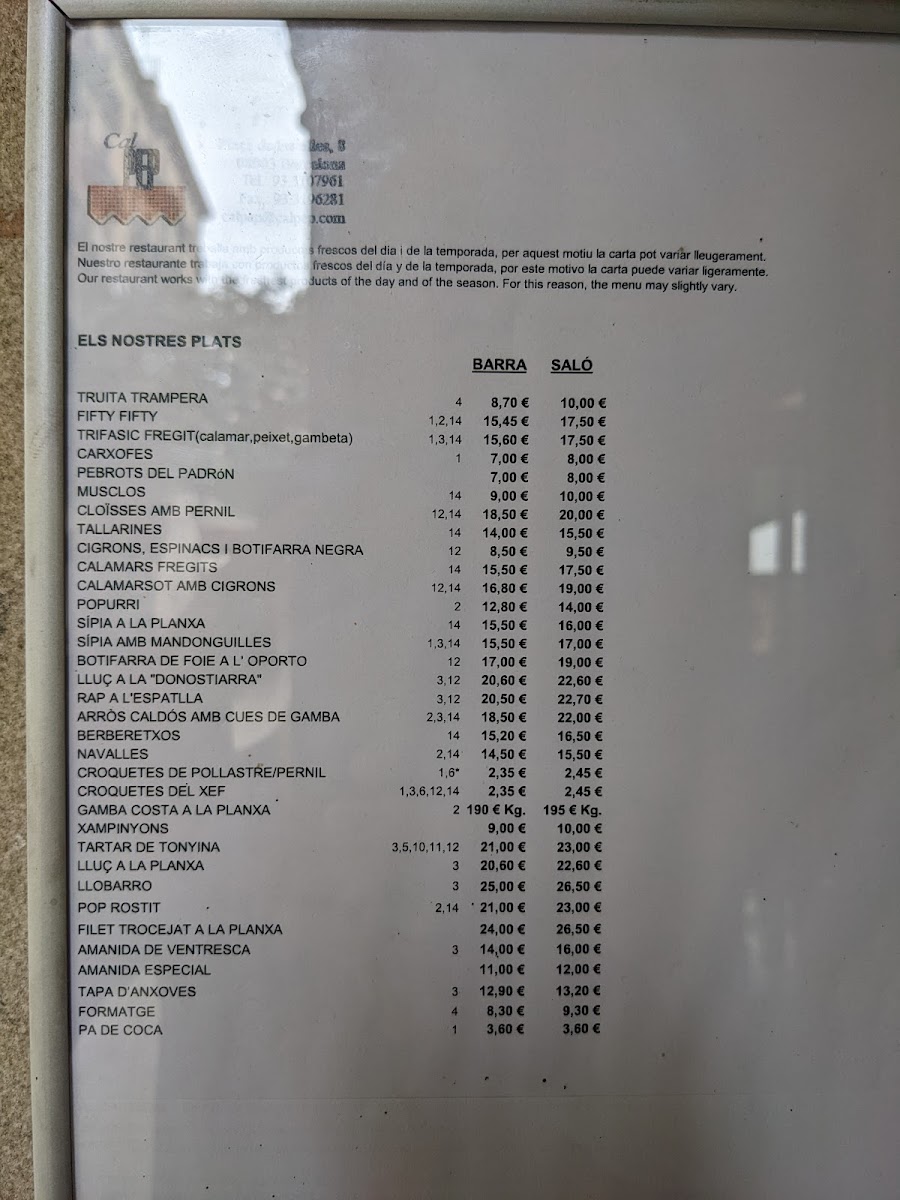 Menu Cal Pep-3