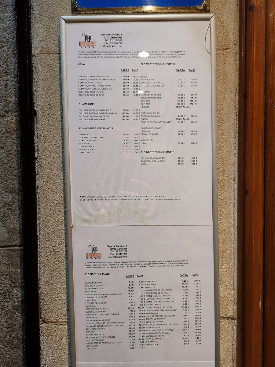 Menu Cal Pep-7