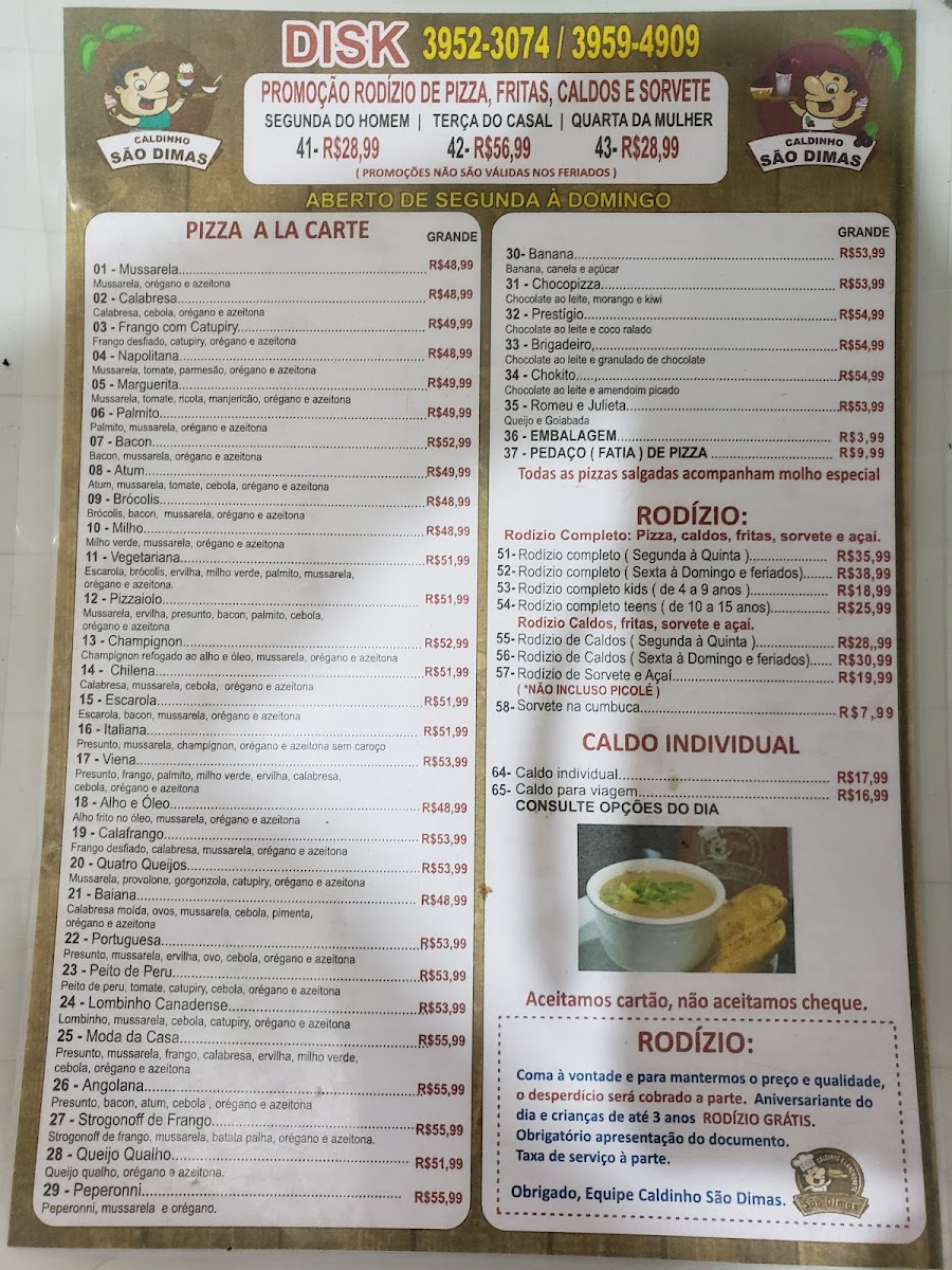Menu Caldinho E Pizzaria São Dimas Jacareí-3