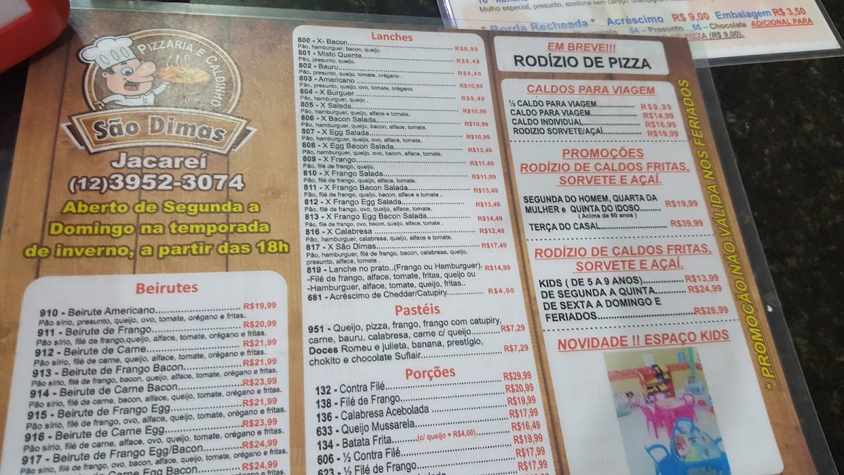 Menu Caldinho E Pizzaria São Dimas Jacareí-6