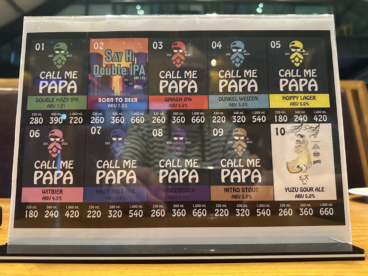 Menu โรงเบียร์ Callmepapa Brewhouse-5