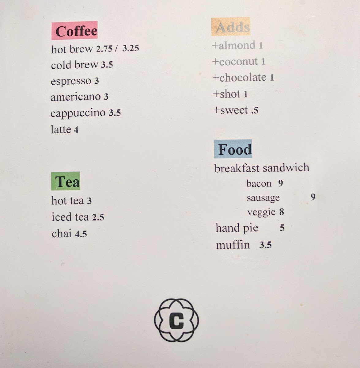 Menu Camellia Coffee Roasters-8