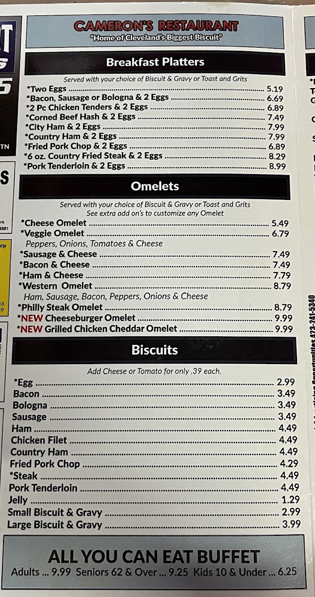 Menu Cameron's-9