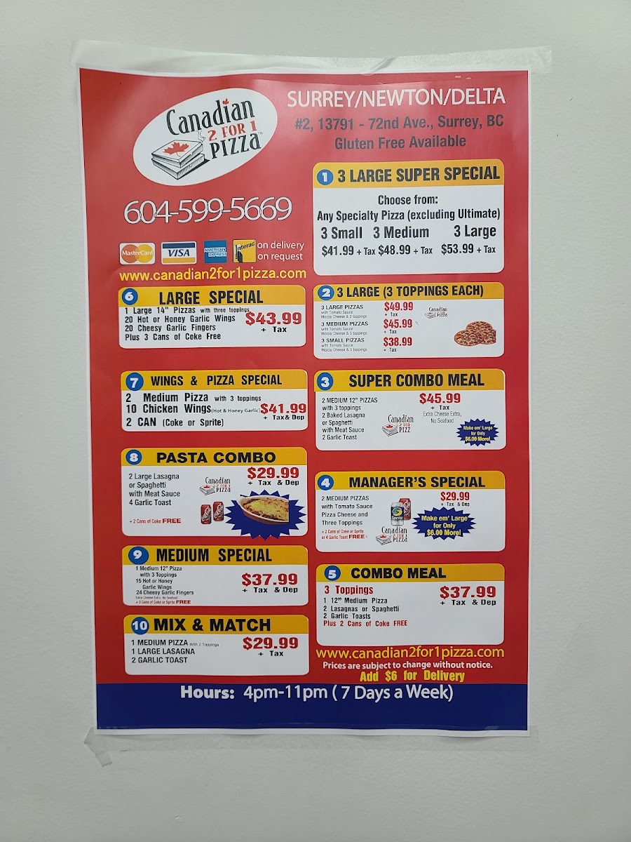 Menu Canadian 2 For 1 Pizza-1