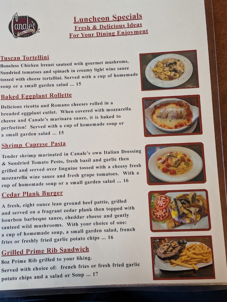 Menu Canale's Restaurant-1