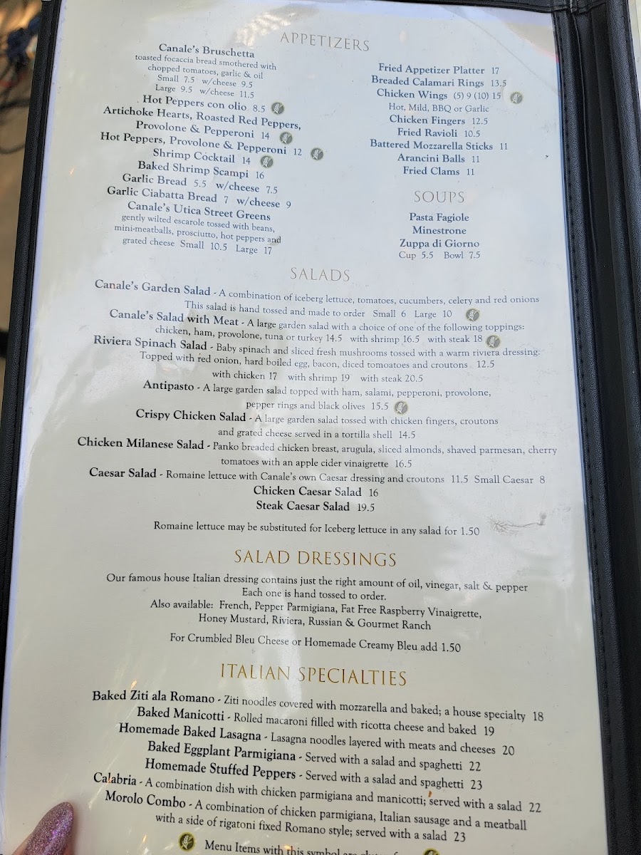Menu Canale's Restaurant-10