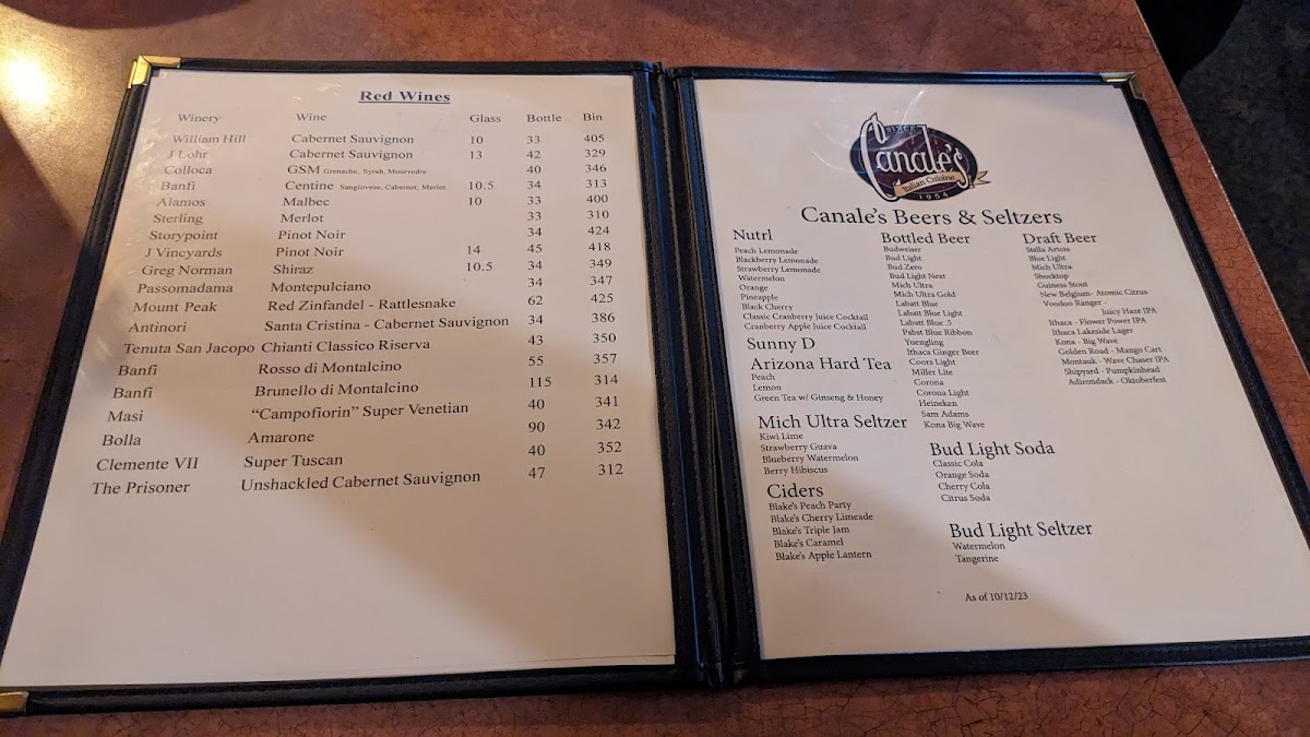 Menu Canale's Restaurant-5