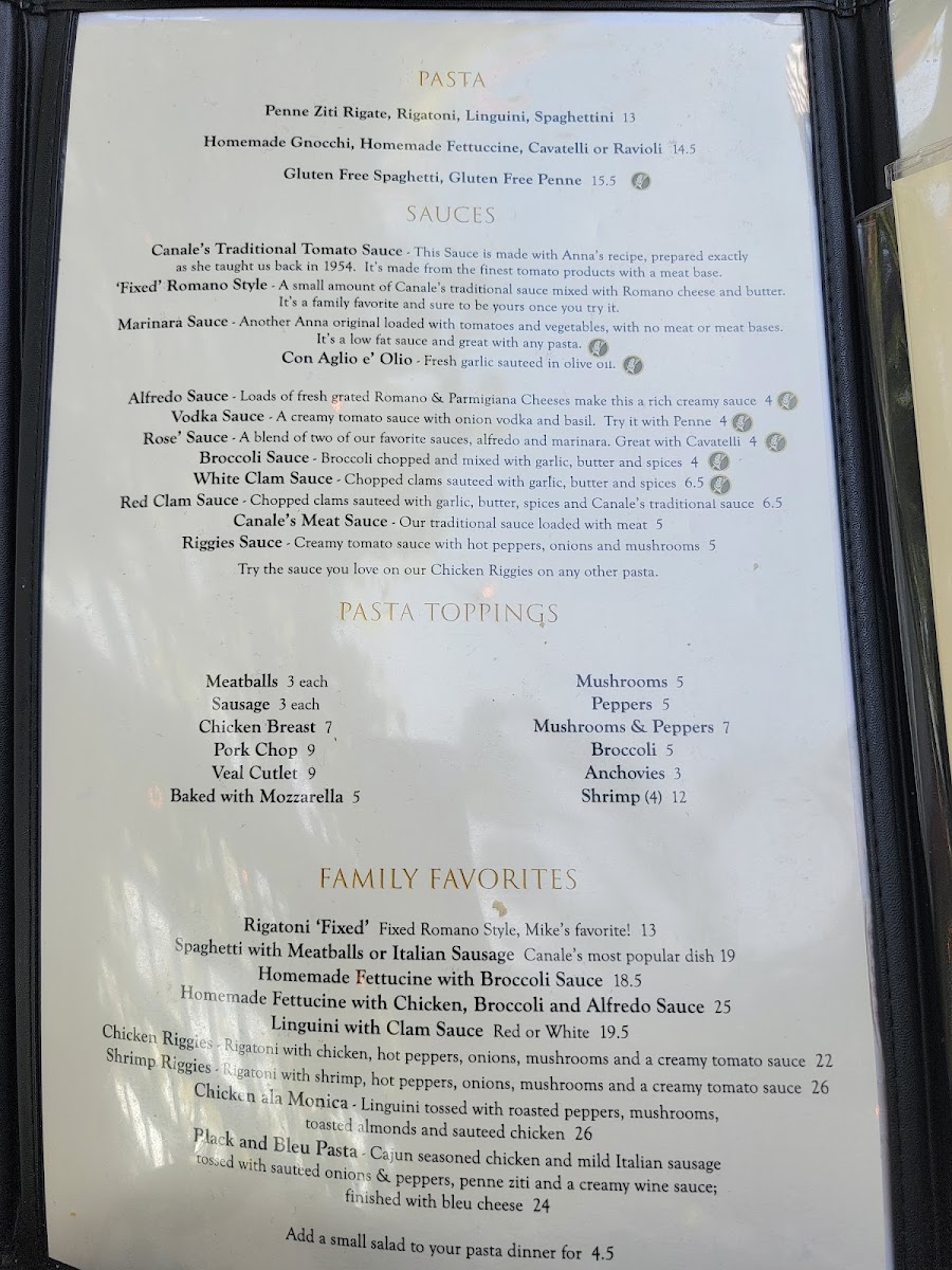 Menu Canale's Restaurant-7