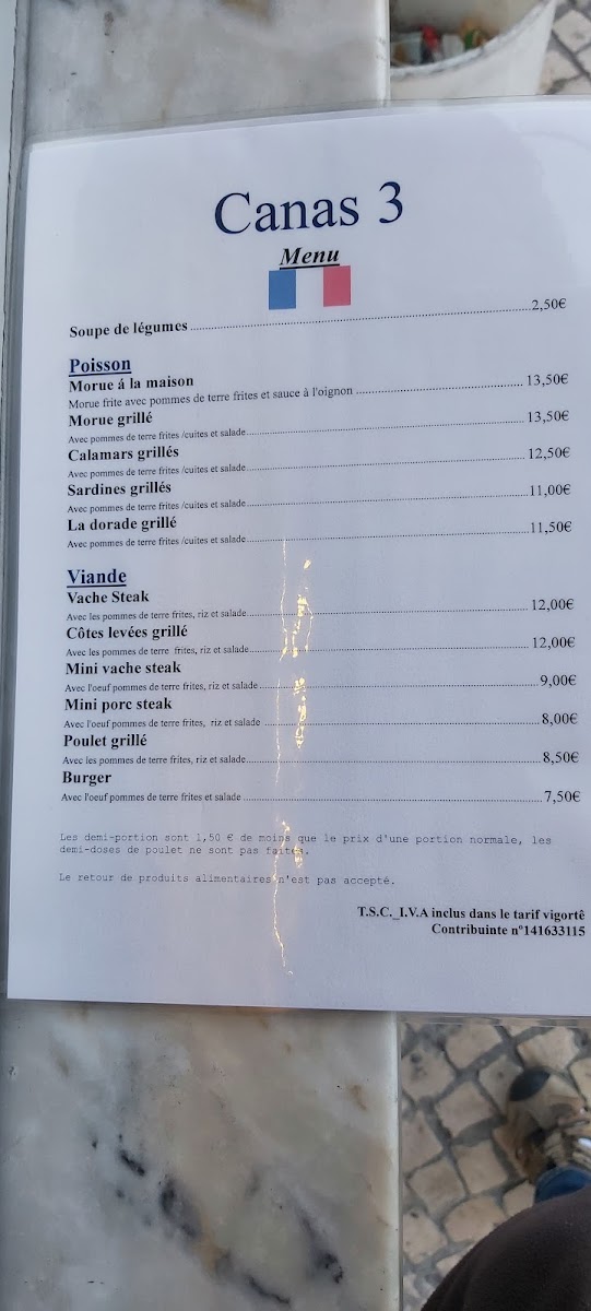 Menu Canas Iii-7
