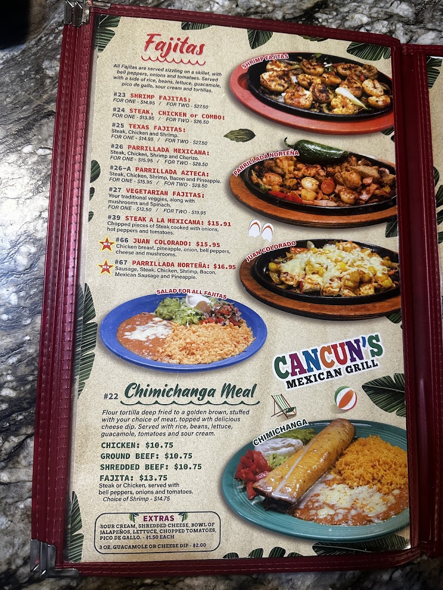 Menu Cancun's Mexican Grill-9