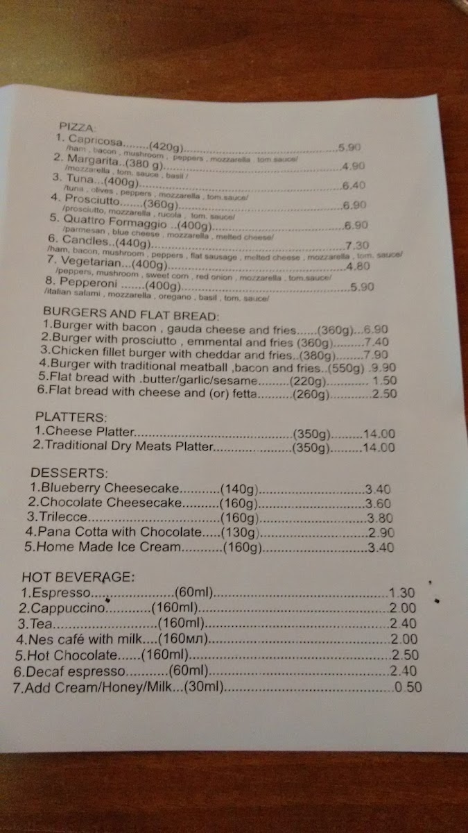 Menu Candles Café Bar & Dinner-1