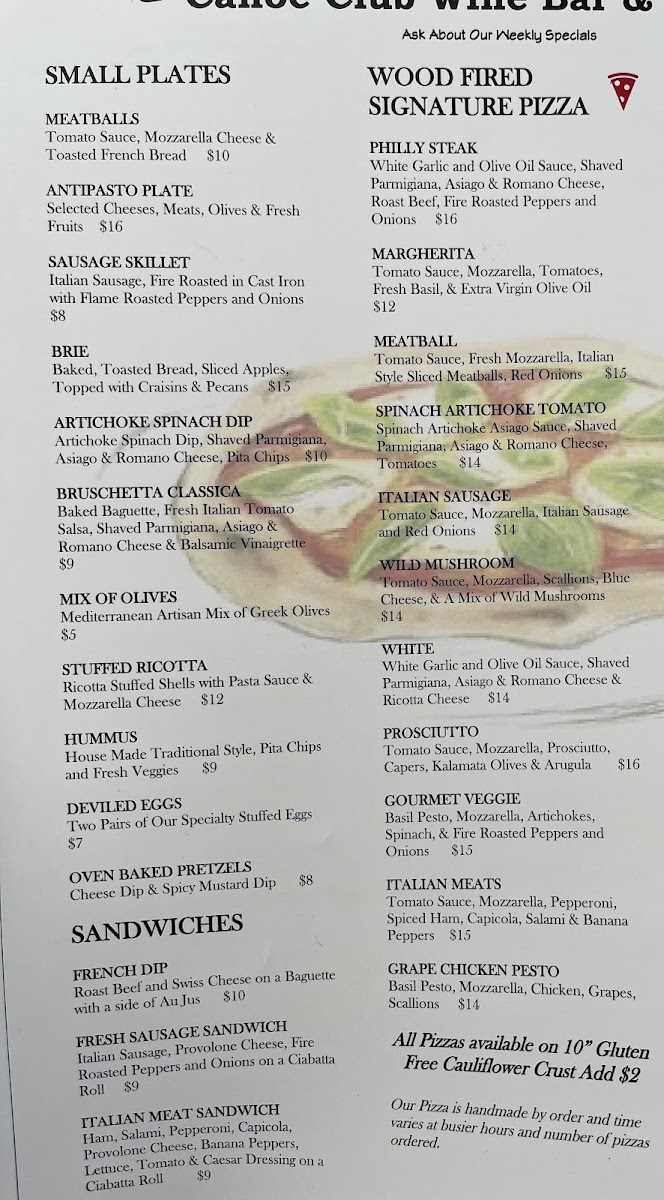 Menu Canoe Club Wine Bar-1
